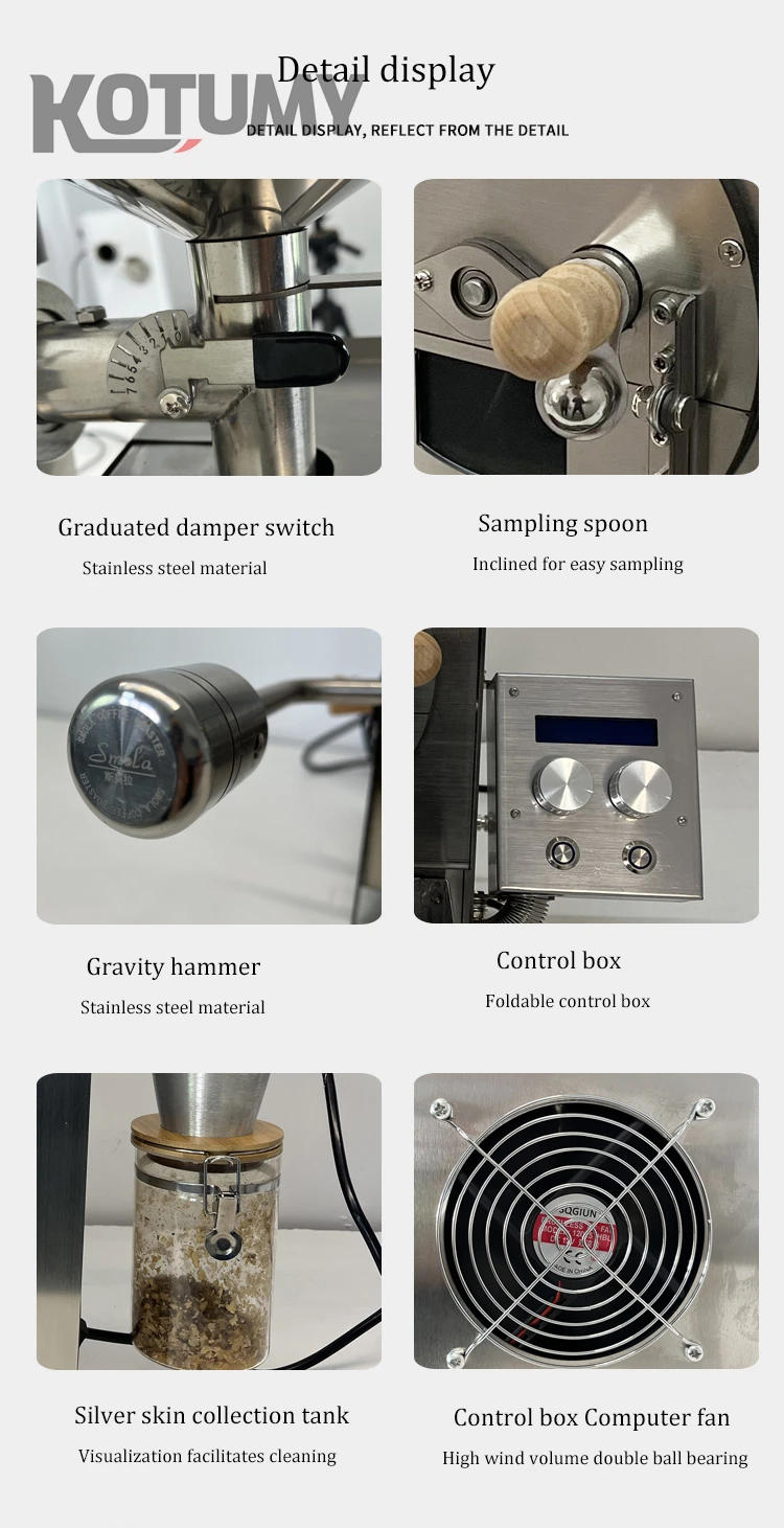 Description Picture 6 of itemElectric Coffee Bean Roasting Machine Stainless Steel Household Coffee Roaster Coffee Roaster Roller Baker
