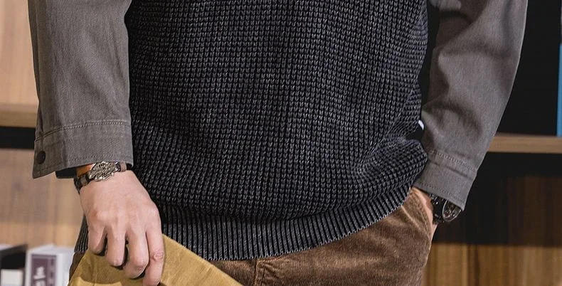 Description Picture 5 of itemKnitted Sweaters for Men Jacket Y2k Vintage Man Clothes Waistcoat Sleeveless Aesthetic Vest V Neck Coat Overfit 90s Heated Thick