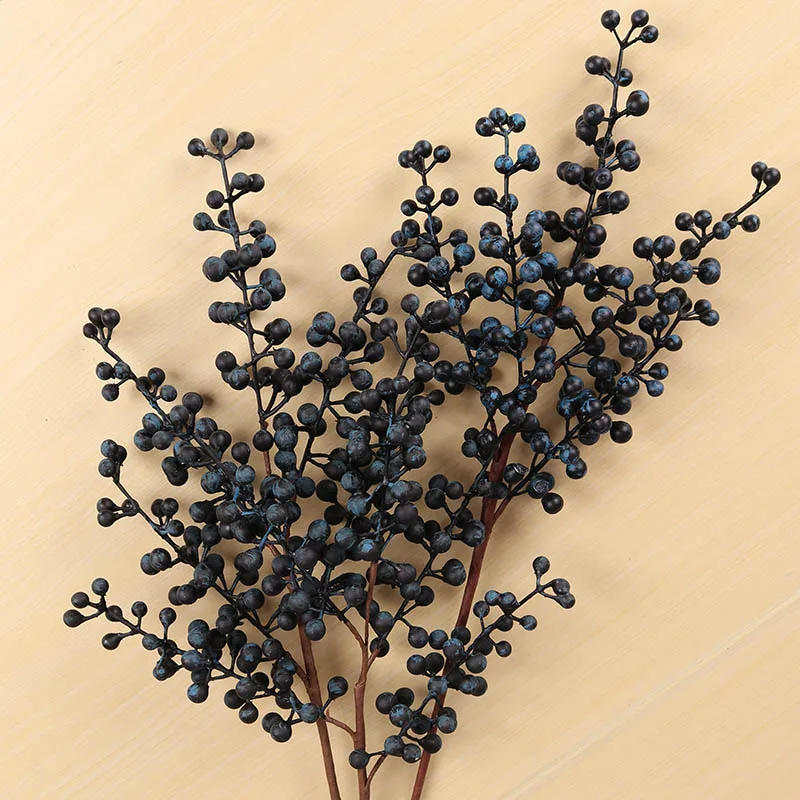 Description Picture 6 of itemFoam Artificial Berry Branch Flower Fake Black Fruit Wedding Home Table Party Decor Christmas New Year DIY Bouquet Accessories
