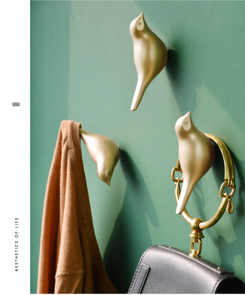 Description Picture 5 of itemBird Decoration Hook Animal Hangers Key Holder Cute Decor Wall Hooks Home Decore Bathroom Accessories for Living Room Shlves