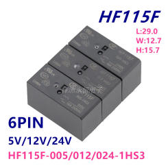 5Pcs HF115F JQX- HF115F-005 012 024-1HS3 6PIN 16A HF115F-005-1HS3 HF115F-012-1HS3 HF115F-024-1HS3 5V 12V 24V Power relay