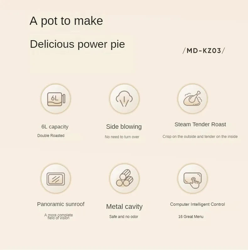 Description Picture 4 of itemAir Fryer Smart  Visual No-turn-over Household 6L Large-capacity Multi-functional Air Fryer Oven Two-in-one