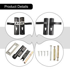 1pc Door Handle Lock Keys Door Lock Set Bedroom Set Black Big Knob Manganese Steel Door Hardware Home Improvement Accessories