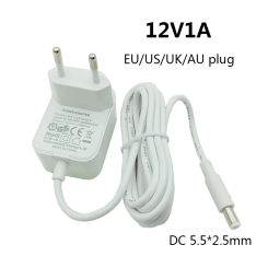 White Power 12 Volt 12v Switching Power Supply White 12v 1000ma UK Plug 1a 1 amp EU US AU Universal Power Adapter AC DC Adaptor