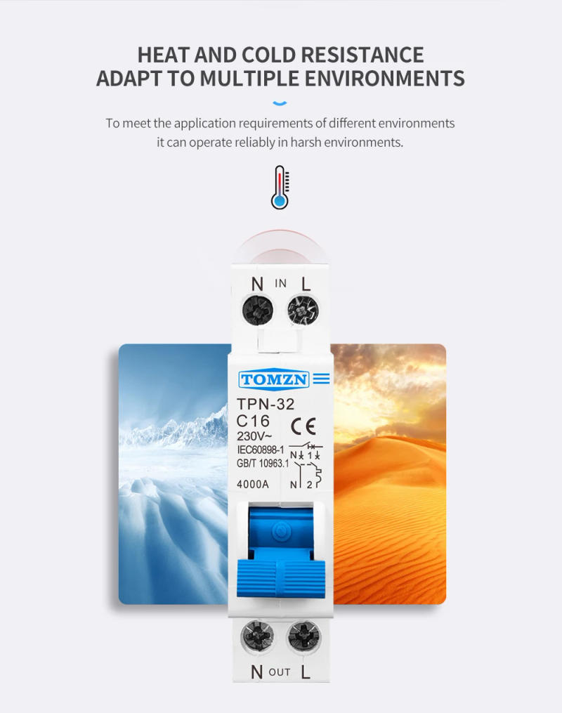 Description Picture 6 of itemTPN 1P+N Mini Circuit Breaker MCB 6A 10A 16A 20A 25A 32A Din Rail Mounting Miniature Household Air Switch