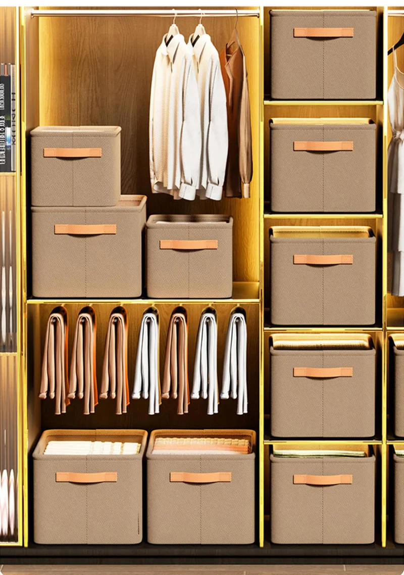 Description Picture 4 of itemFoldable Clothes Storage Organizer Box Jeans Sundry Storage Box with Handle T-Shirt Underwear Storage Cabinet Drawer Organizer