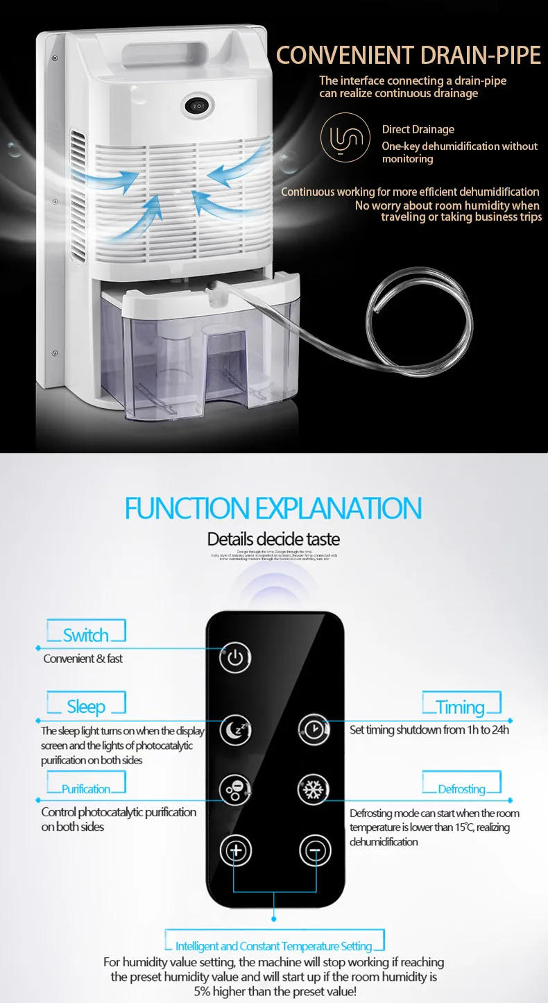 Description Picture 5 of itemYangzi Dehumidifier Basement Dehumidifier Household Energy-saving Silent Small Dehumidifier Hygroscopic Drying Air Purification