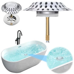 Tub Stopper Bathtub Drain Plug Anti-Clogging Drain Cover with Strainer Hair Stopper Catcher for 1.57 To 2.2 Inch Bath Drain Hole