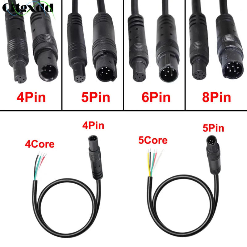 Description Picture 2 of itemCltgxdd 4Pin 5Pin 6Pin 8Pin Jack Male Female Plug Car DVR Camera Extension DIY Cable Cord Power Wire