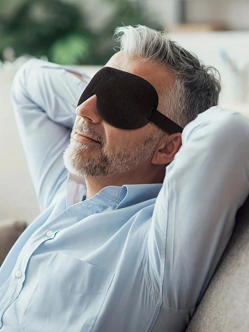 Description Picture 3 of item1pc Sleep Mask for Back & Side Sleeper,100% Blackout 3D Eye Mask for Sleeping, Night Blindfold for Men Women