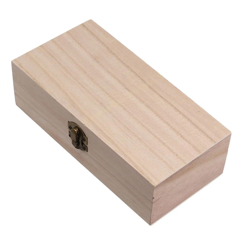 Description Picture 6 of itemRectangular Wooden Storage Box Retro Buckle Wooden Box Clamshell Wooden Gift Box For Jewelry Necklace Bracelet Rings Packing Box