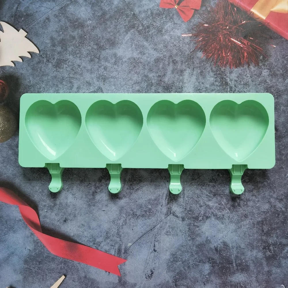 Description Picture 6 of itemIce Cream Mold Heart Shape Silicone Popsicle Form Maker  Lolly Moulds  Cube Tray for Party Bar Decoration Fondant Molds