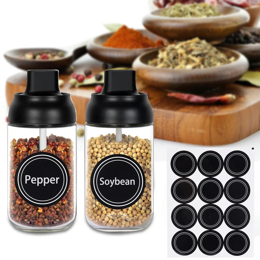 Description Picture 5 of item60/120Pcs Blackboard Stickers Labels Waterproof Self-adhesive Kitchen Seasoning Spice Can Label Jars Bottles Tags White Marker