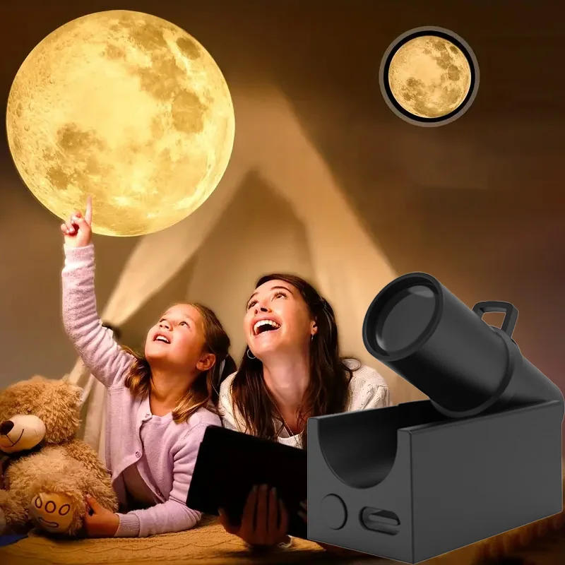 Description Picture 2 of itemLED Moon Projector USB Night Lights Rechargeable Bedroom Wall Home Decoration 3D Lamp Birthday Party Background for Kids Gift