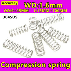 Wire Diameter 1.6 mm Compressed Spring Stainless Steel 304 Stainless Steel Compression Spring Y-type Rotor Return Spring 5Pcs