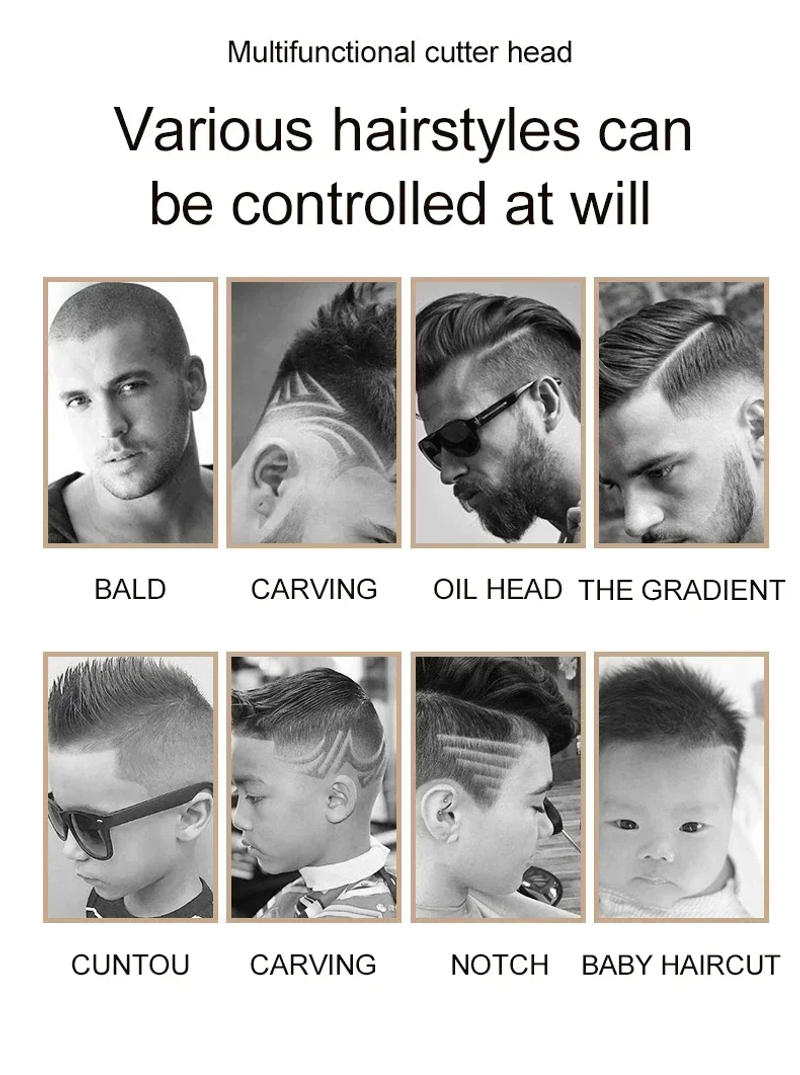 Description Picture 5 of itemT9 Hair Clipper Beard Shaving Body Hair Trimmer Clippers Electric Hair Cutting Machine Professional Barber Men Trimmer Shaver