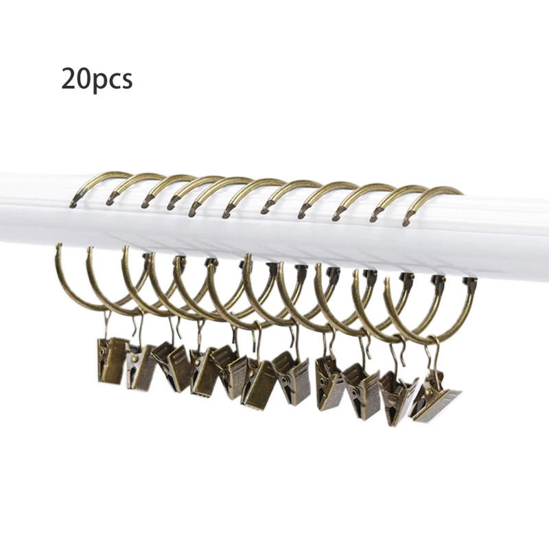 Description Picture 6 of item20 Pcs Metal Openable Drapery Clips with Rings Bath Curtain Rod Clips Shower Curtain Rings Decorative Drapery Ring Dropshipping