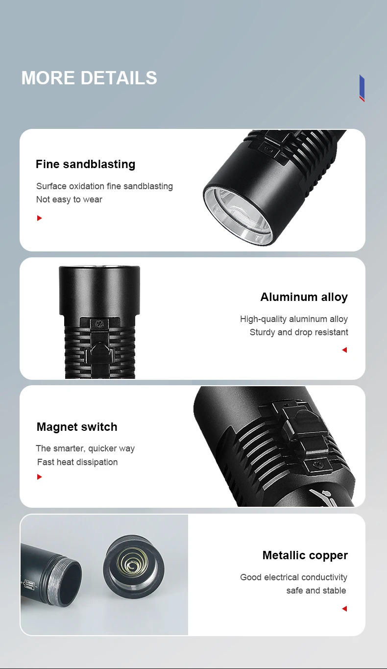 Description Picture 4 of itemSuper 9000LM XHP120 Professional Diving Flashlight 800m Underwater Scuba Diving Torch IPX8 Waterproof Dive Light 26650 Battery