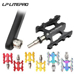 Litepro Quick Release Folding Bike Pedals Ultralight Aluminum Alloy Non-Slip Pedal for Brompton Fnhon Bicycle