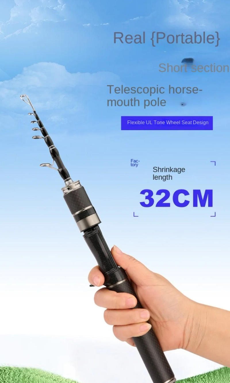 Description Picture 3 of itemTelescopic Fishing Rod Full Kits Casting Rod Spincast Fishing Reel Feeder Rod Combo 1.5m-1.8m Ultra Short Fishing Rod Set