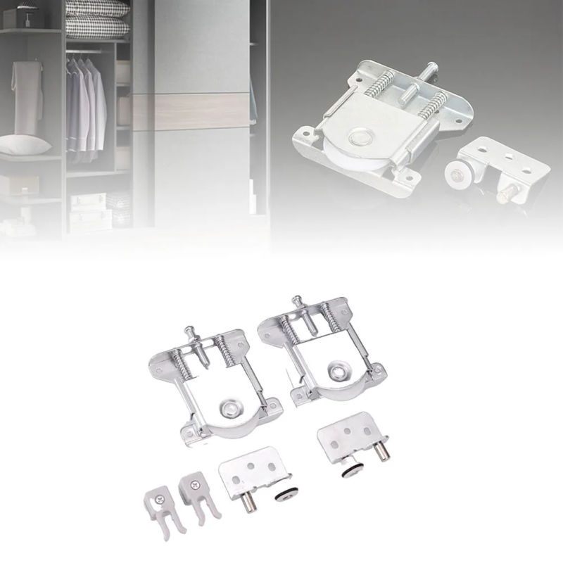 Description Picture 2 of item2pcs Pulleys For Sliding Door Pulley With Damping Buffer Wheel Sliding Door Pulley Double Spring Rebound Home Improvement Parts