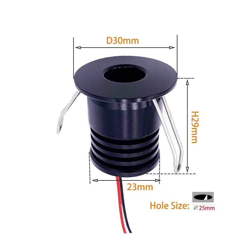 Description Picture 4 of item1PCS Dimmable Mini LED 2W Spot Downlight Cabinet Ceiling Light Cut 25mm CRI80+ DC12V DC24V Backdrop & Other Indoor Lighting