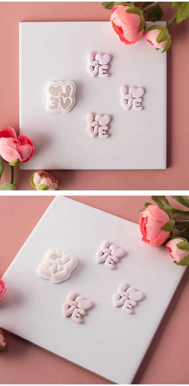 Description Picture 4 of itemValentine's Day Series LOVE Polymer Earring Clay Mold Heart Confessions Earring Jewelry Pendant Cutting Die DIY Embossing Tools