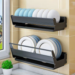 Wall Mounted Kitchen Dish Drainer Dish Drying Rack  Storage & Organization Kitchen Gadgets Shelf Useful Things For Kitchen