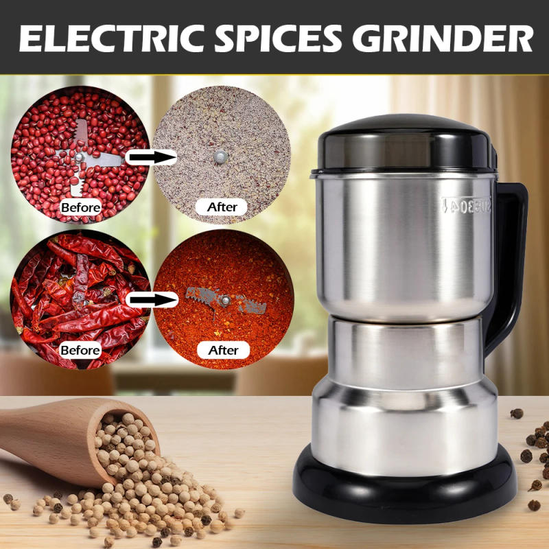 Description Picture 5 of item400W 304 Stainless Electric Grinder Eight Page Blade Electric Fast Grinding Multifunction Smash Machine Rice Beans Home Blender