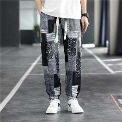 Spring and summer 2023 new men's Chinese style youth trousers casual leggings men's sports loose pants