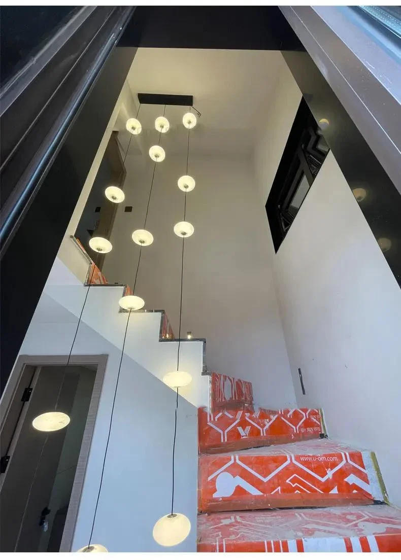 Description Picture 4 of itemModern Led Staircase Chandelier Living Room Hanging Light Designer Villa Duplex Building Oval String Attic Pendant Lighting