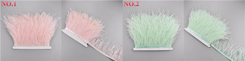 Description Picture 2 of item10Meters/Lot Ostrich Feathers on Ribbon Decor 10-15CM 4-6" Feather Trim Tape Boa Clothes Sewing Costume White Fringe Skirt Decor