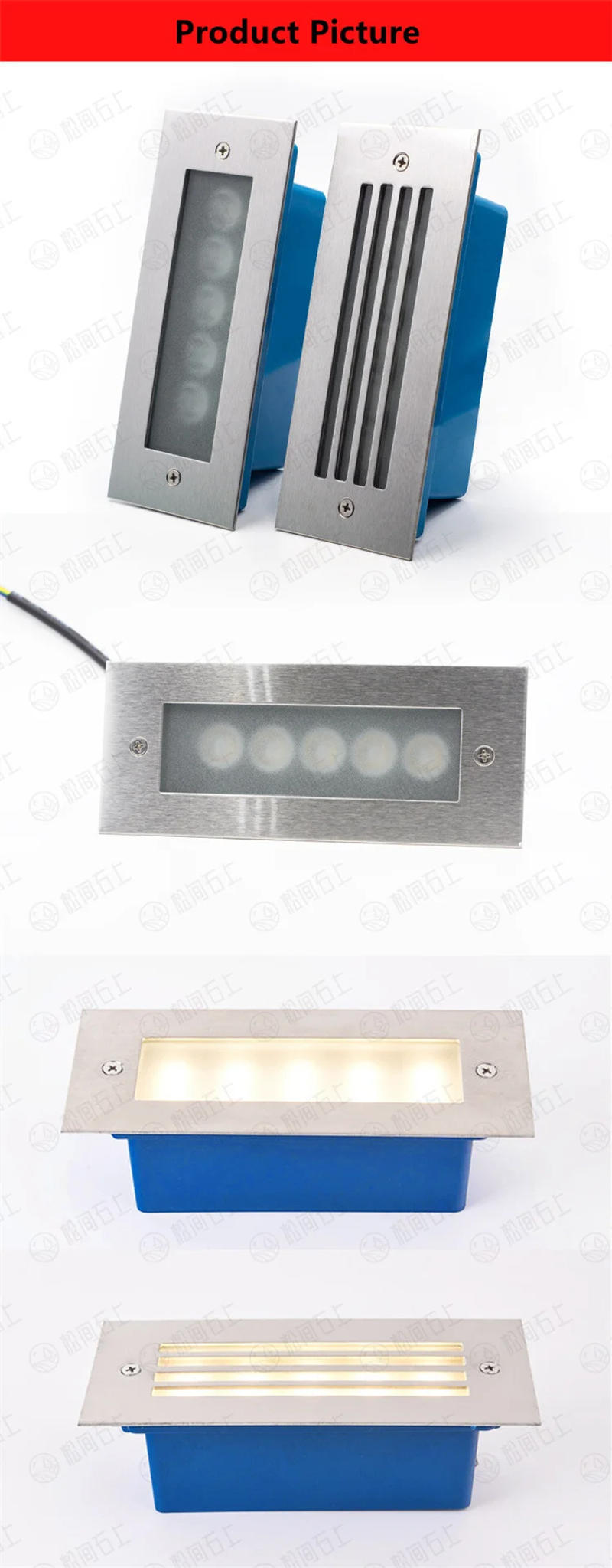 Description Picture 4 of itemOutdoor LED Step Light 5W Waterproof Stair Wall Embedded Underground Lamp 5W 170x70mm Deck Footlights 85-265V DC12V