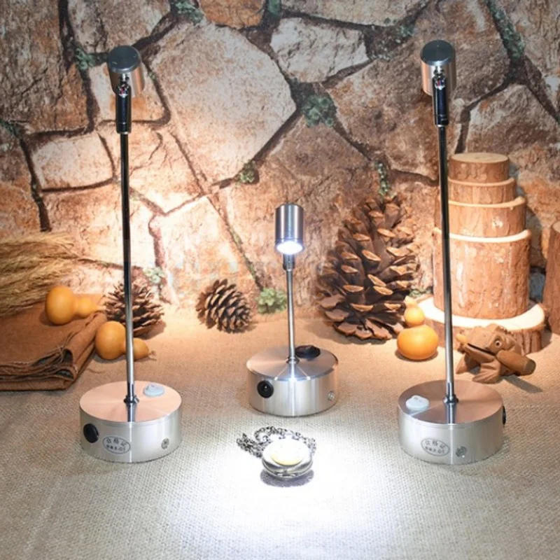 Description Picture 2 of itemLed Rechargeable 1W Spot Light Glass Counter Spotlights Jewelry Display Case Lights Display Vertical Pole 1W/3W Lithium Battery