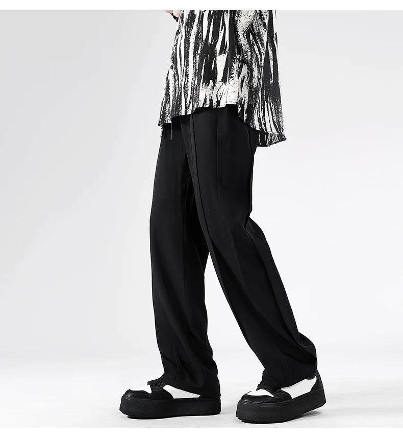 Description Picture 6 of item2024 Summer New Men's Pants Fashion Casual Pants Neutral Trendy Solid Color Wide Leg Pants