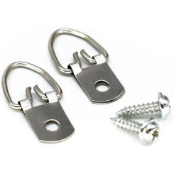 100Pcs Round D Ring Buckle, Photo Wall Hook With Screws, Oil Painting Mirror Picture Frame Hanger Heavy Duty Hook Hanging