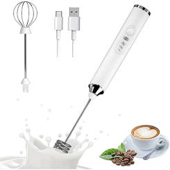 USB Rechargeable Electric Milk Frother Whisk Egg Beater Handheld Coffee Blender Household Milk Shaker Mixer Foamer Food Blender