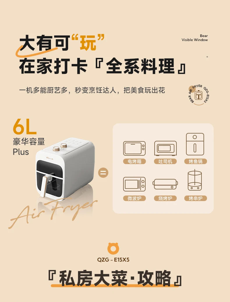 Description Picture 6 of itemHome Electric Oven 6L Visual Integrated Multifunctional Air Fryer