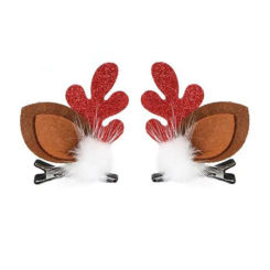 Christmas Hair Clip Cute Children's Deer Red Bow Hairpin 2025 New Year Hair Clip Christmas Hat Hair Accessory Gift Photo Props