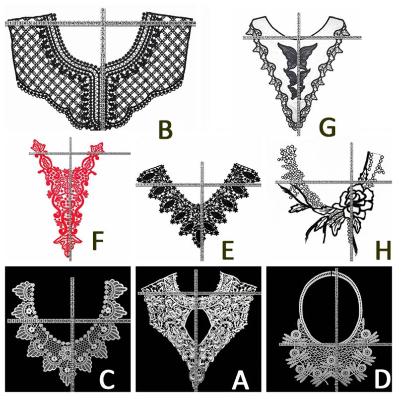 Description Picture 3 of item3D 8 Style DIY Collar Scrapbooking Garment Accessories Apparel Sewing Fabric Lace Embroidery
