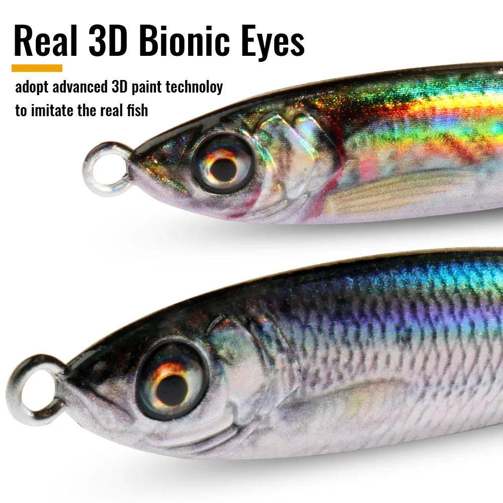 Description Picture 3 of itemMetal Jig Lure 20g 30g 40g Spinner Spoon 3D Eye Color Laser Overlay Spinning Fishing Tackle Hook Swimbait Pesca Spinnerbait Bait