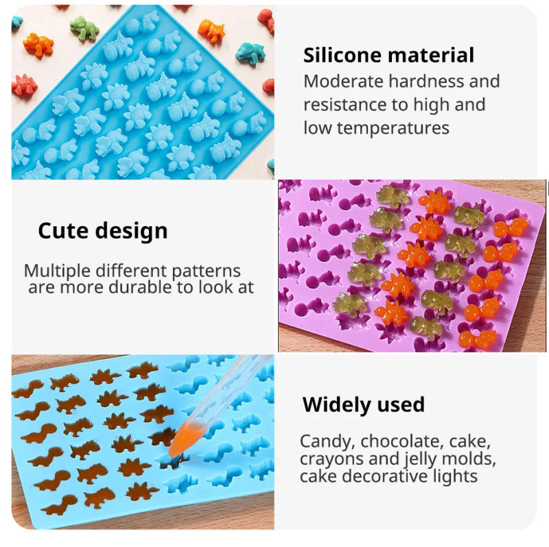 Description Picture 4 of item48 Little Dinosaur Silicone Cake Mold Chocolate Mold Insert Candle Flip Sugar Drip Biscuit Mold Kitchen Baking Tool