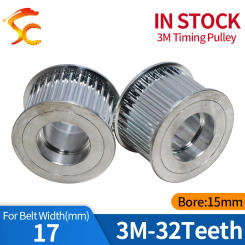 HTD 3M 32 Teeth synchronous Wheel Idler Pulley Bore 15mm for 3M Aluminium Timing belt pulleys For Width 17MM