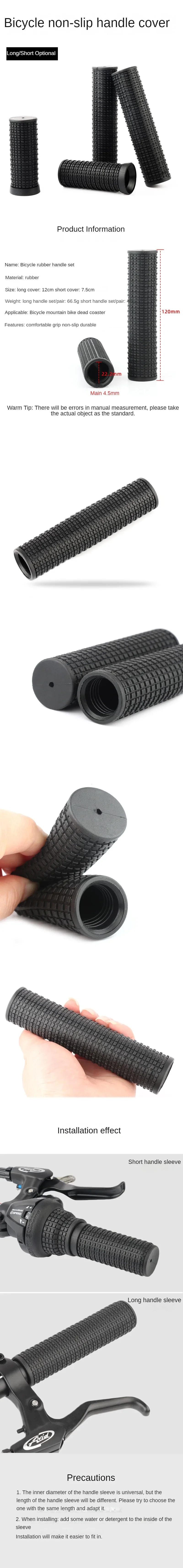 Description Picture 2 of item1Pair Bicycle Handlebar Grips TPR Rubber For Twisting Shifter Mountain Bike 22.2mm Bar Non-slip Bicycle Handle Set Bike Par