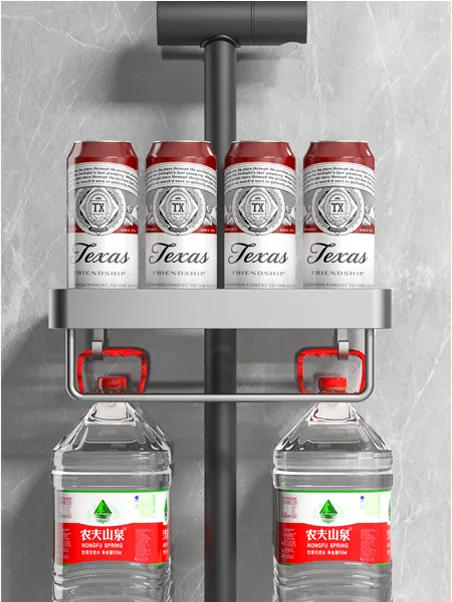 Description Picture 5 of itemShower Hanging Rack, Storage Rack, Non Perforated Bathroom, Shower Room Lifting Pole Rack, Storage Shower Gel Tray, Bathroom