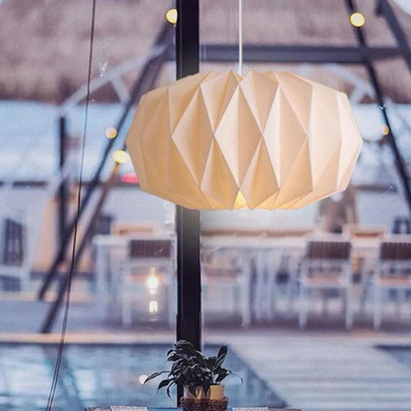 Description Picture 4 of itemHanging Pendant Light Art Decor Foldable Living Room Chandelier Decor Origami Lantern Hanging Lampshade for Living Room Decor