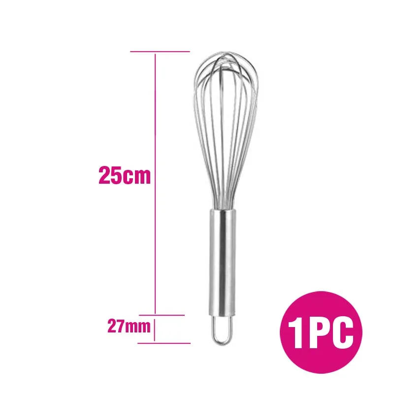 Description Picture 3 of itemStainLess Steel Whisk 25cm 16 Wires High Class Luxury Style Egg Beater Heavy Duty Whisk Kitchenware Kitchen Tool Cusine Utensil