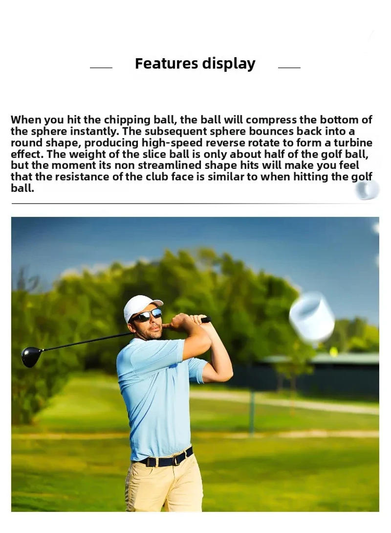 Description Picture 5 of itemGolf Ball Short Distance Golf Practice Balls Plastic Durable Golf Training Aid for Indoor Outdoor Practice Golf Sports Supplies