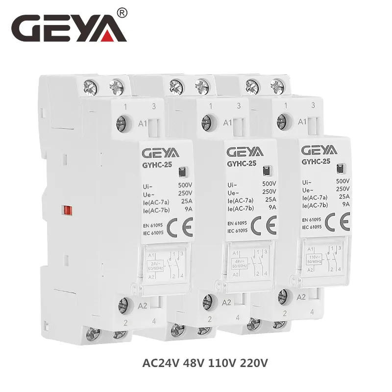 Description Picture 3 of itemGEYA Din Rail Household Contactor AC24V 48V 110V 220V 2P 25A 2NO 50/60Hz AC Contactor