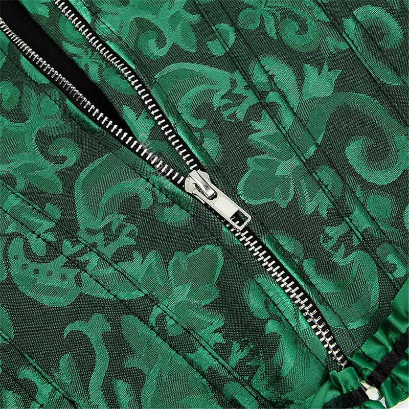 Description Picture 6 of itemCorsets Bustiers Sexy Top Blouse with Zipper Red and Black Corset Costume Halloween Plus Size Floral Vintage Gothic Corsetto